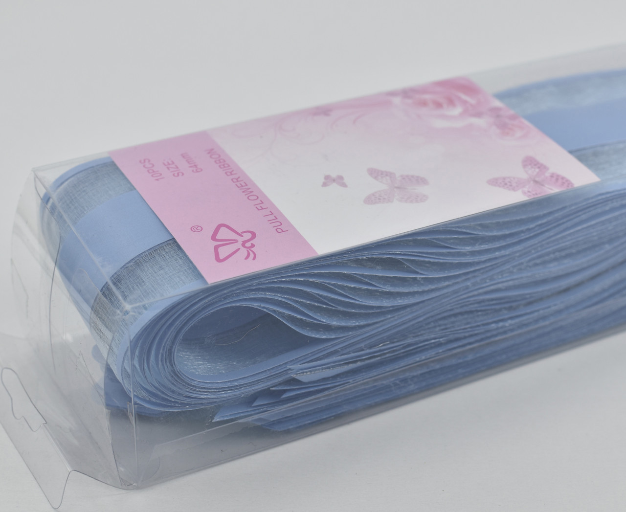 Бант з органзи 64мм для подарунків блакитний