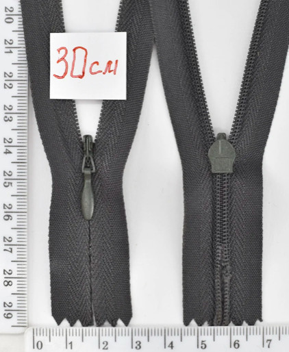 Блискавка спіраль №3 потайна х / б 30cм т.хакі (328)