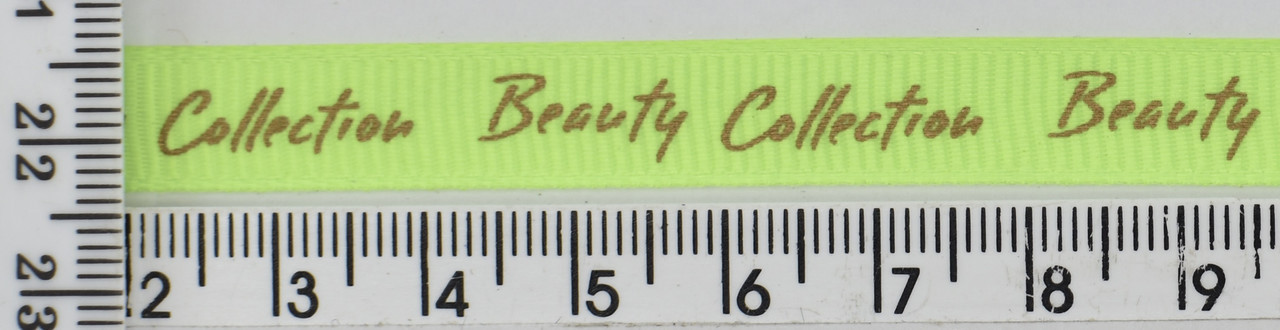 Стрічка репсова шир = 1см з рісункуом BEUTY нас салат