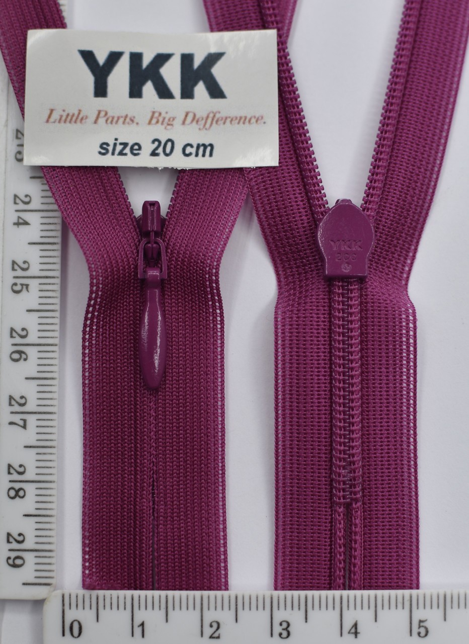 Блискавка спіраль №2 YKK Японія потайна нейлон 20см (258) т фуксія