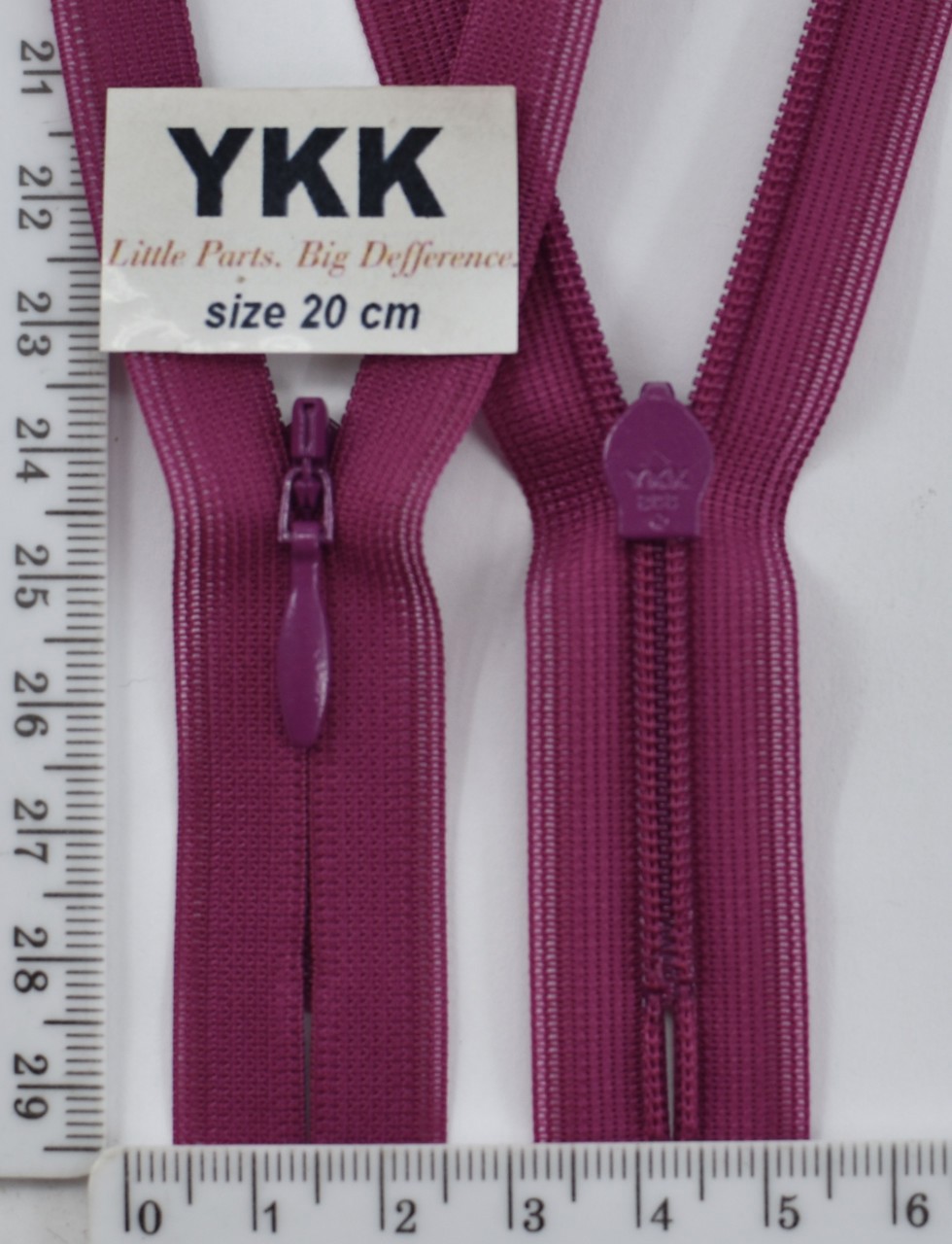 Блискавка спіраль №2 YKK Японія потайна нейлон 20см (258) т фуксія