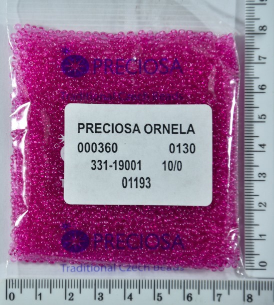 Бісер PRECIOSA №10 / 0 прозорого №01193 пакет 50 грам