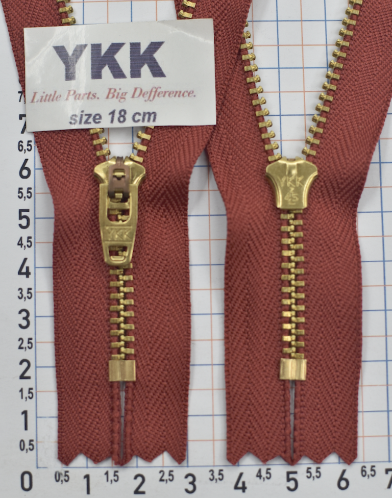 Блискавка метал джинсова №4 YKK Японія 18см цегла (140)