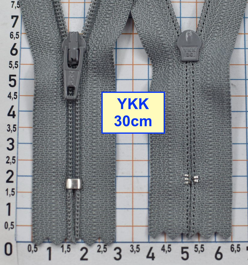 Блискавка 30см спіральна №3 YKK Японія сір (508)