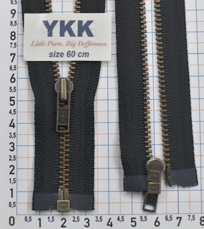 Блискавка 60см метал №3 YKK Японія  чорний (1)