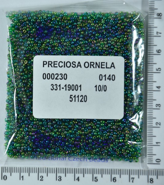 Бісер PRECIOSA №10 / 0 прозо-Райдужний №51120 пакет 50 грам