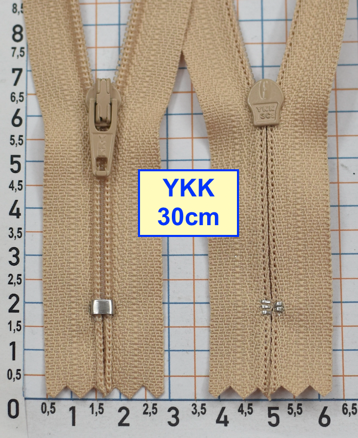 Блискавка 30см спіднично-брючна №3 YKK Японія персиково бежев  (923)