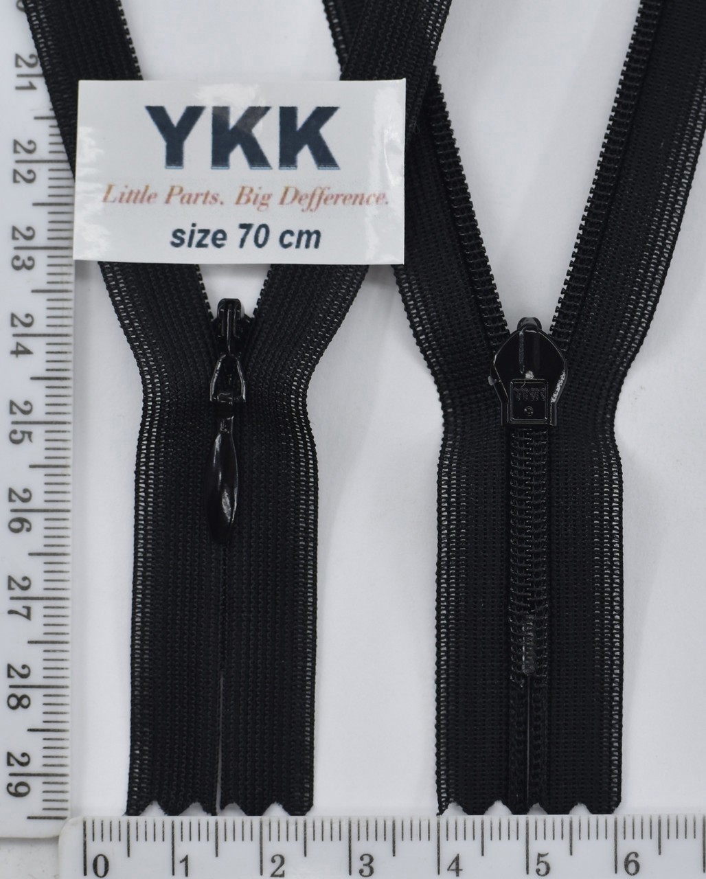 Блискавка спіраль №2 YKK Японія потайна нейлон 70см  чорний (1)