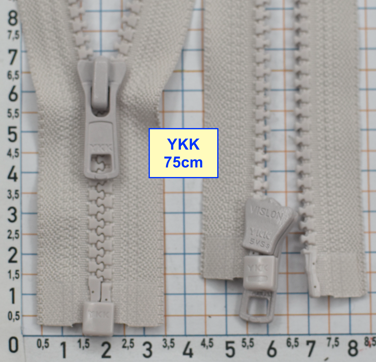 Блискавка трактор №5 YKK Японія 75см блідо рожев лілов (742)