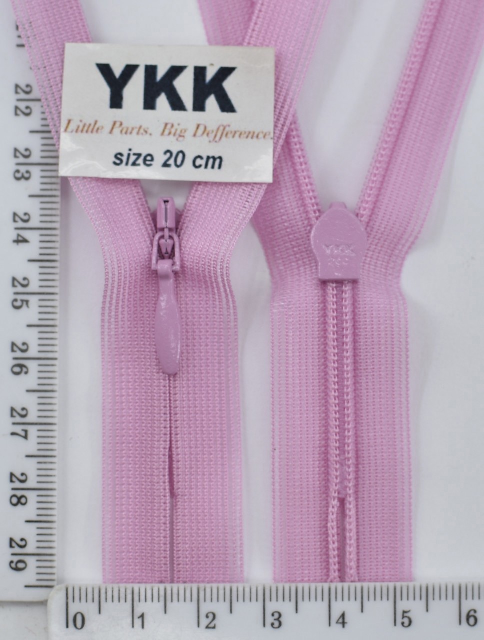 Блискавка спіраль №2 YKK Японія потайна нейлон 20см (042) св рожев