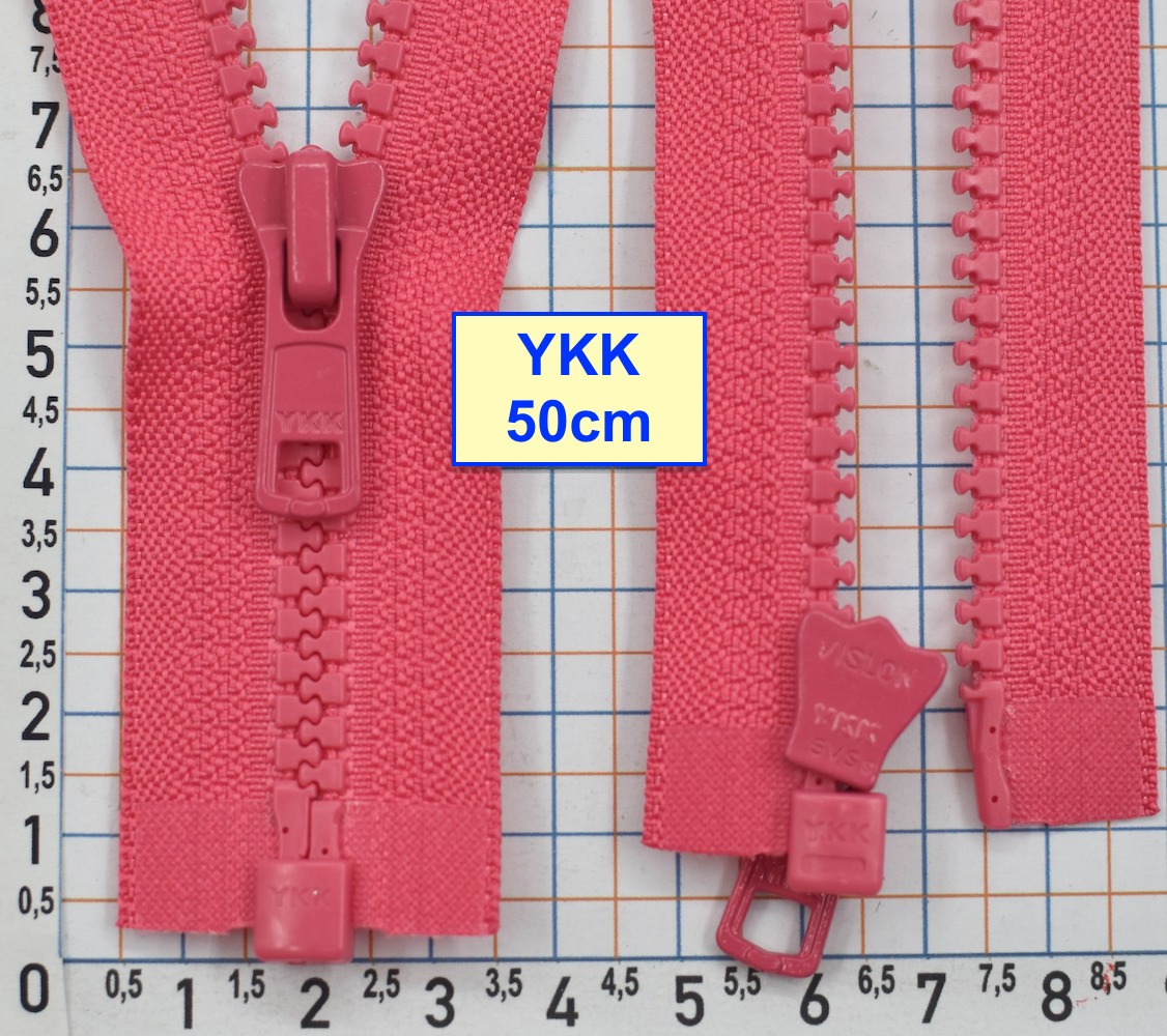 Блискавка трактор № 5 YKK Японія 50см  насич рожев (201)