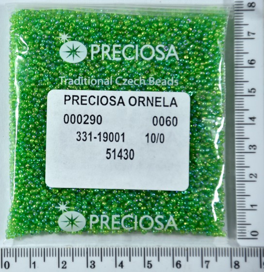 Бісер PRECIOSA №10 / 0 прозо-Райдужний №51430 пакет 50 грам