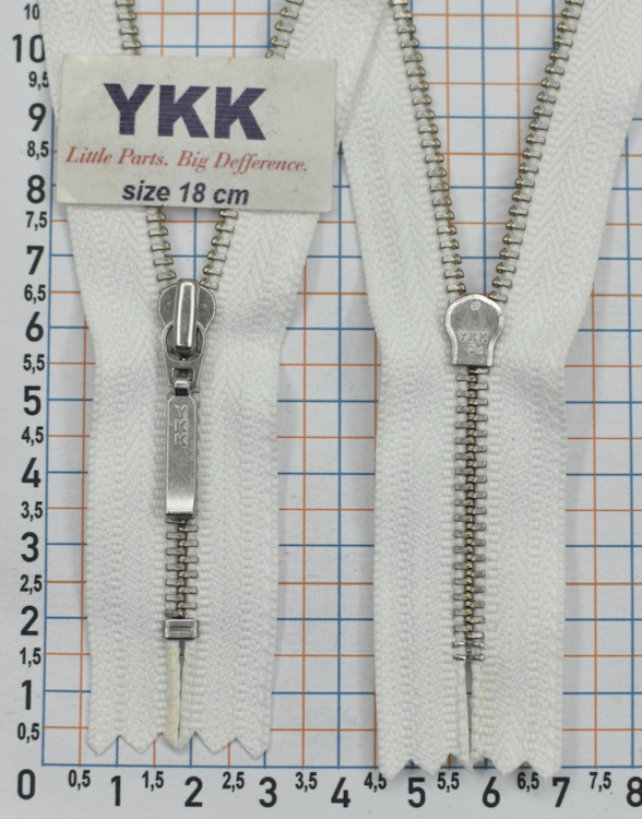 Блискавка 18см метал преміум № 3 YKK Японія YMRNC-36-DADR4- C5-PJR12 біла
