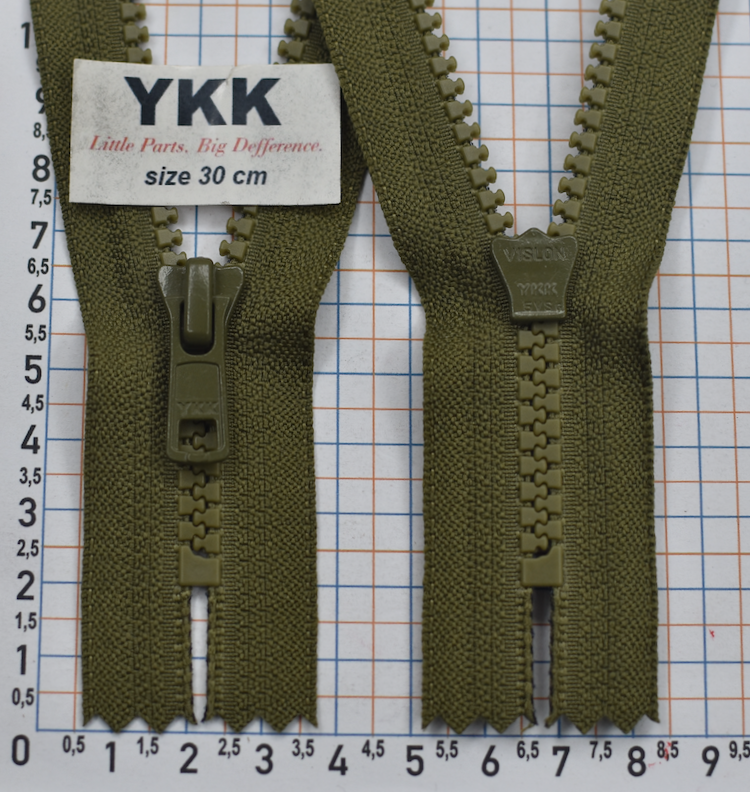 Блискавка 30см трактор №5 YKK Японія VSC-56-DA-E-P14N- 888 хакі