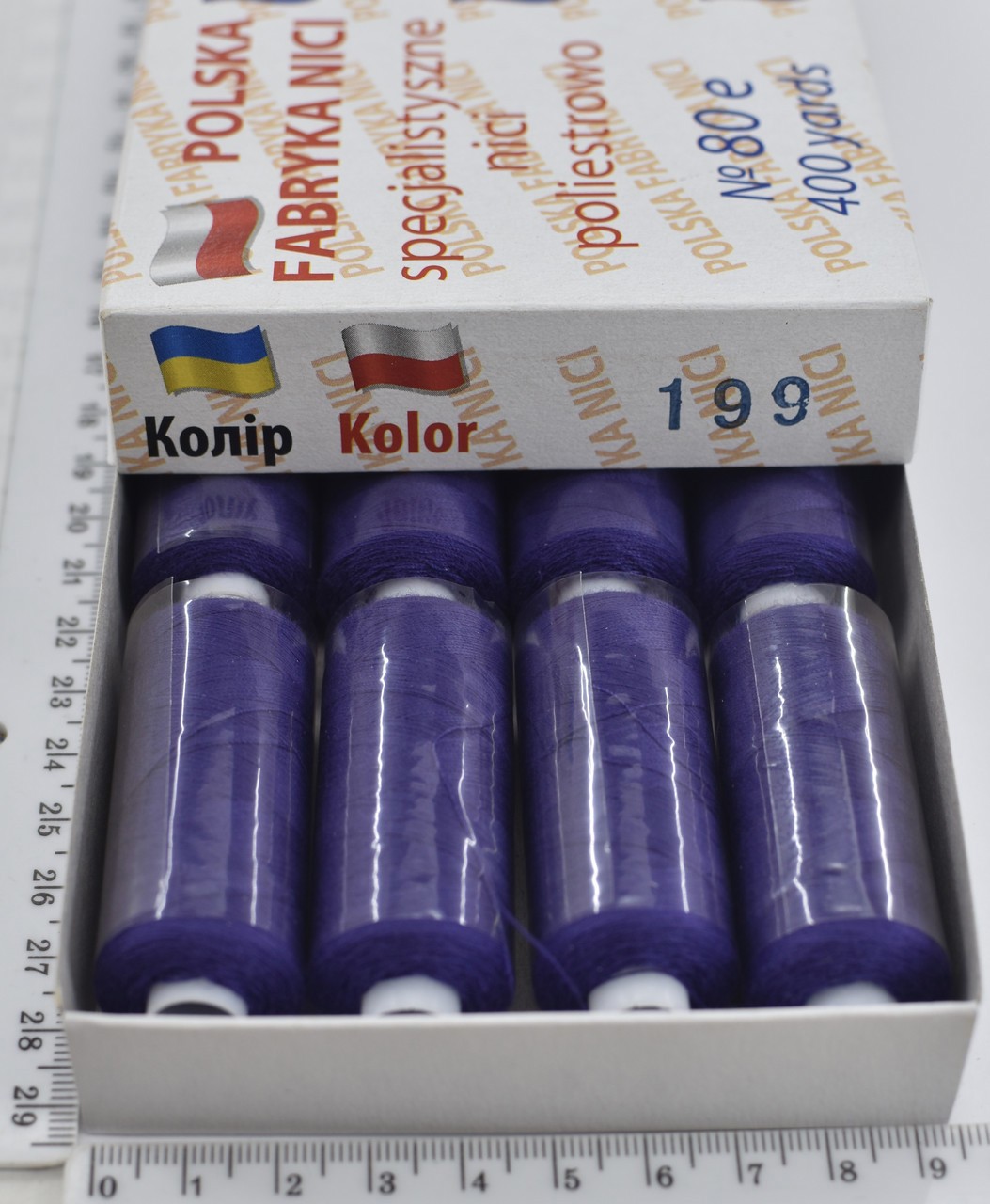 Нитка поліестер армовані №80 (аналог №40 / 2) 400ярд Польща №199