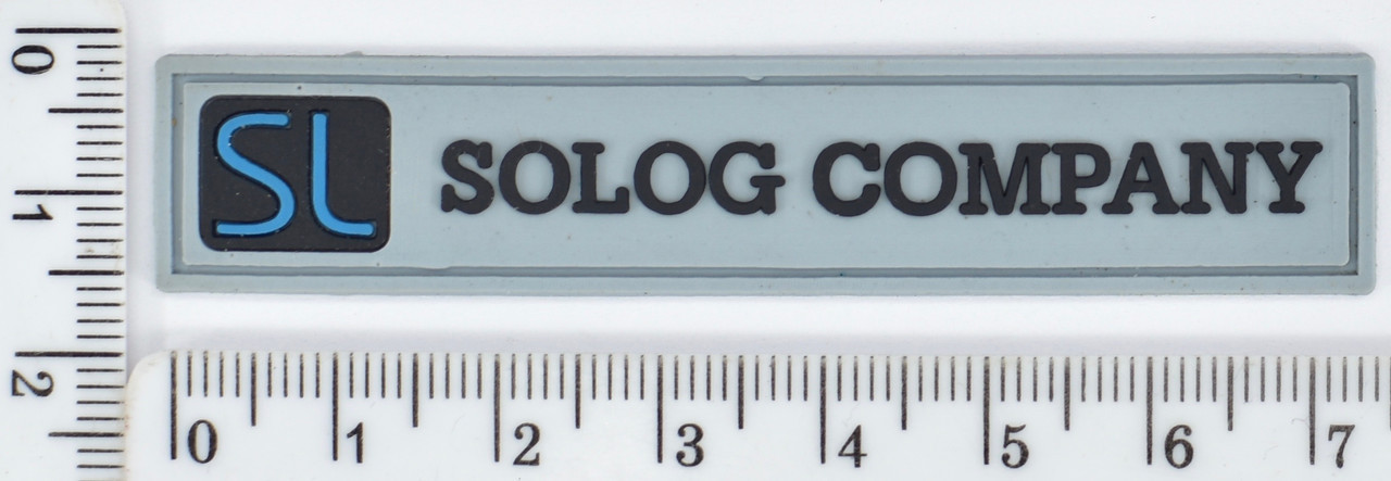Нашивка 1.5см * 7.5см гумова середня "SOLOG"