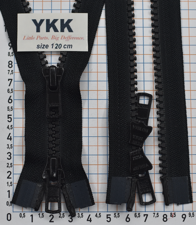 Блискавка 120см трактор №5 YKK VSMR-5-DA-DAG3-E-P14N чорна