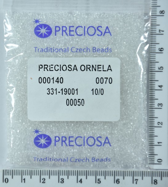 Бісер PRECIOSA №10 / 0 прозорого №00050 пакет 50 грам