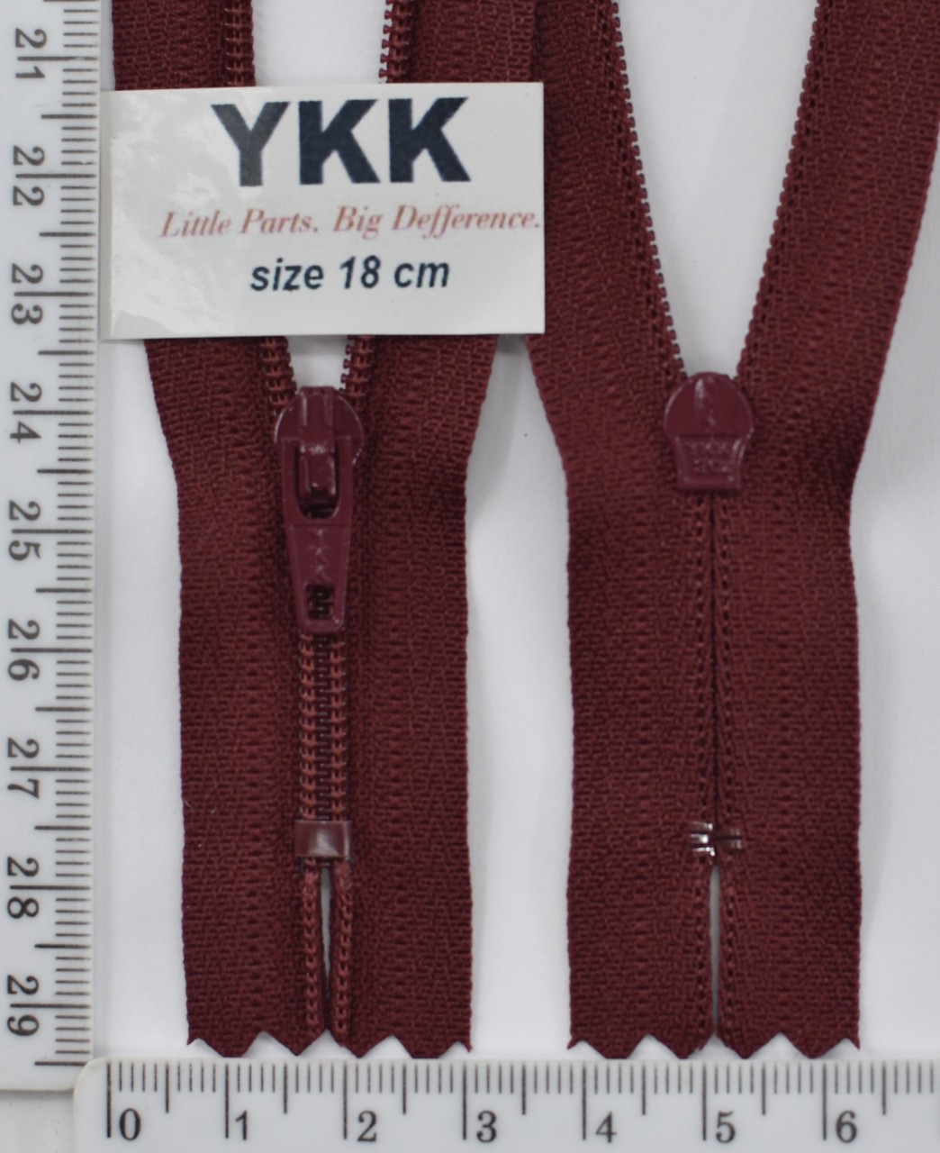 Блискавка спіраль №3 YKK Японія 18см (527) т вишневий