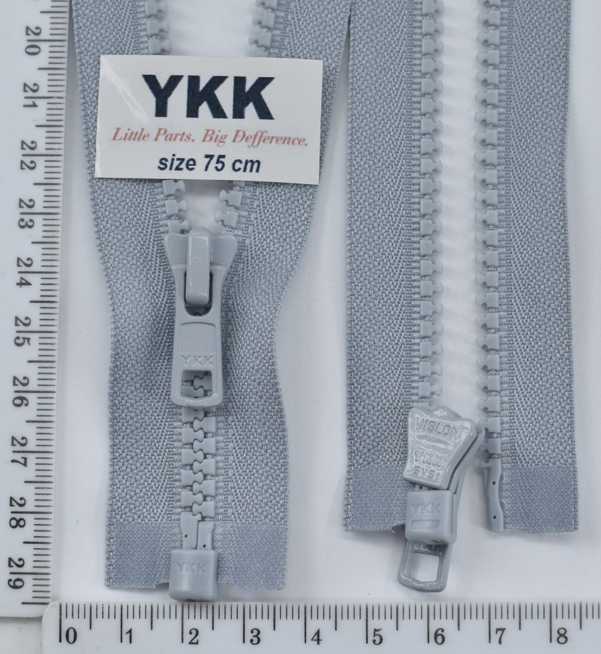 Блискавка трактор №5 YKK Японія разьемний 75см (119) св сірий