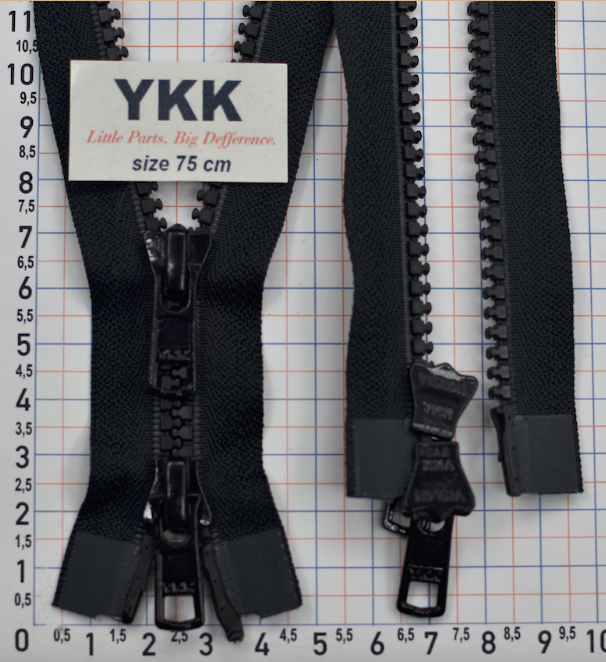 Блискавка 75см трактор №5 YKK VSMR-5-DA-DAG3-E-P14N чорна