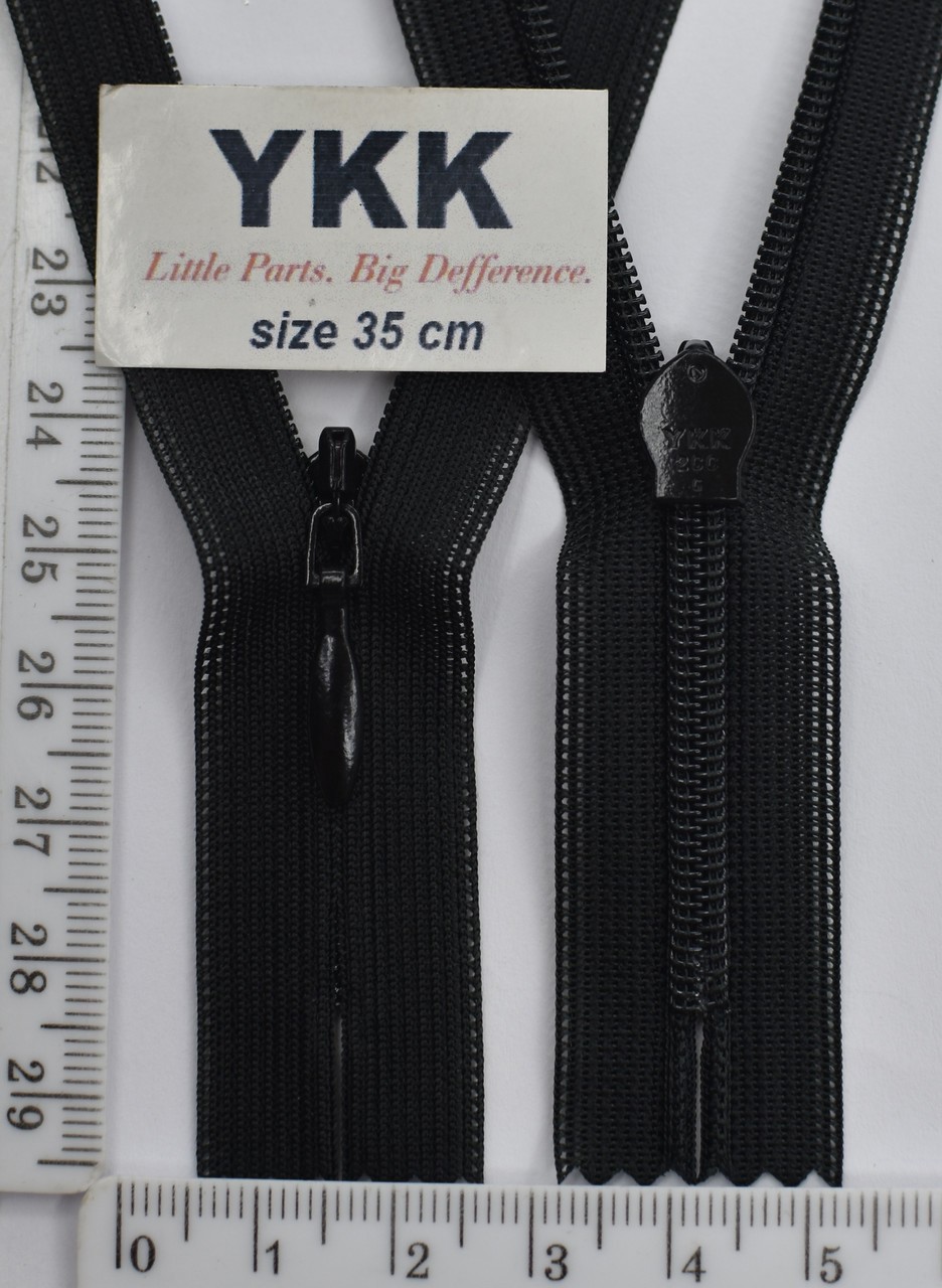 Блискавка спіраль №2 YKK Японія потайна нейлон 35см чорна (580)