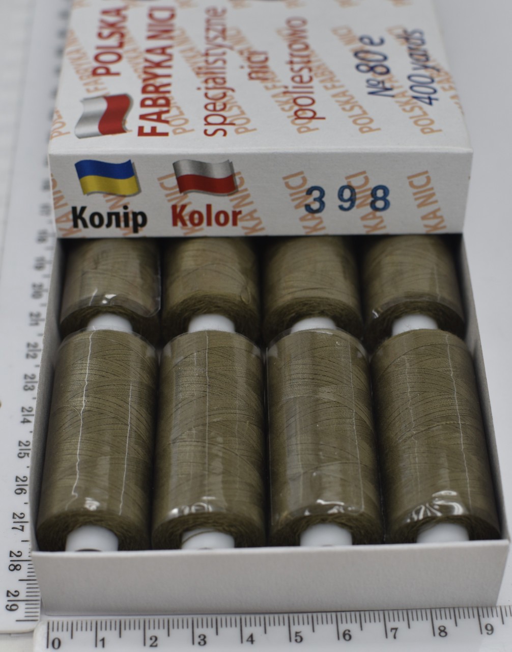 Нитка поліестер армовані №80 (аналог №40 / 2) 400ярд Польща №398