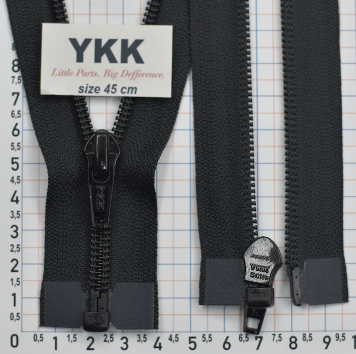 Блискавка спіраль № 5 YKK Японія разьемний 45см № 580 чорна