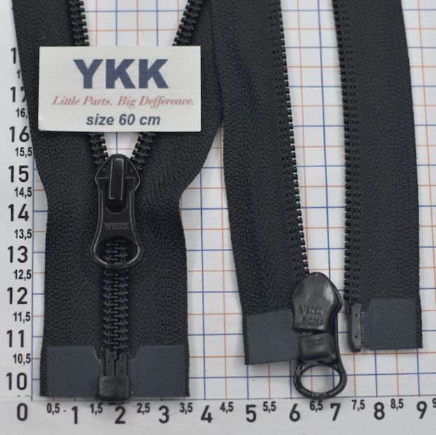 Блискавка 60см YKK Японія спіраль № 5 CIFOR-56-DALHD-E чорна