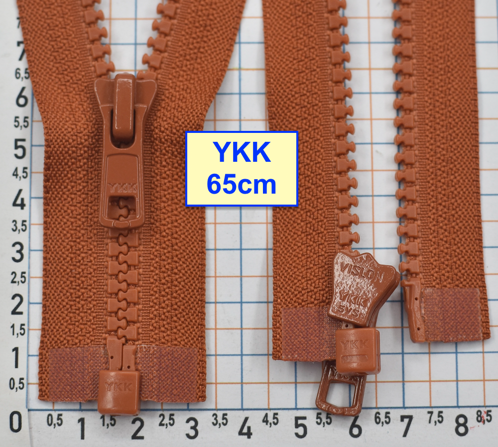 Блискавка трактор № 5 YKK Японія 65см  морквян мідн (54)