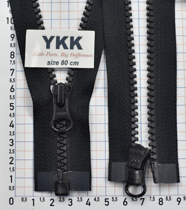 Блискавка 80см трактор № 5 YKK Японія VSC-56--DALHD- PE14  чорний (1)