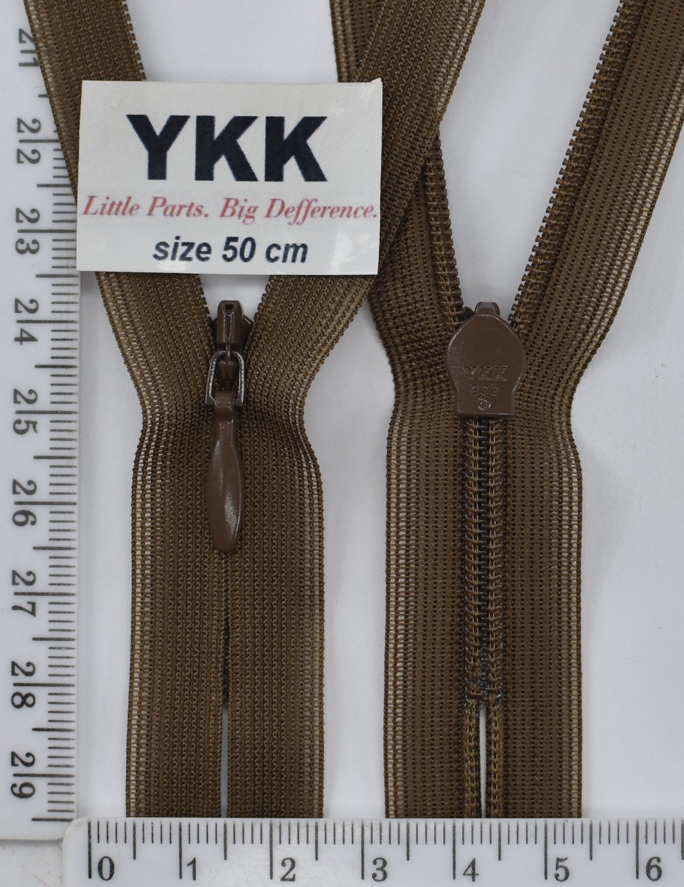 Блискавка спіраль №2 YKK Японія потайна нейлон 50см (161) коричн
