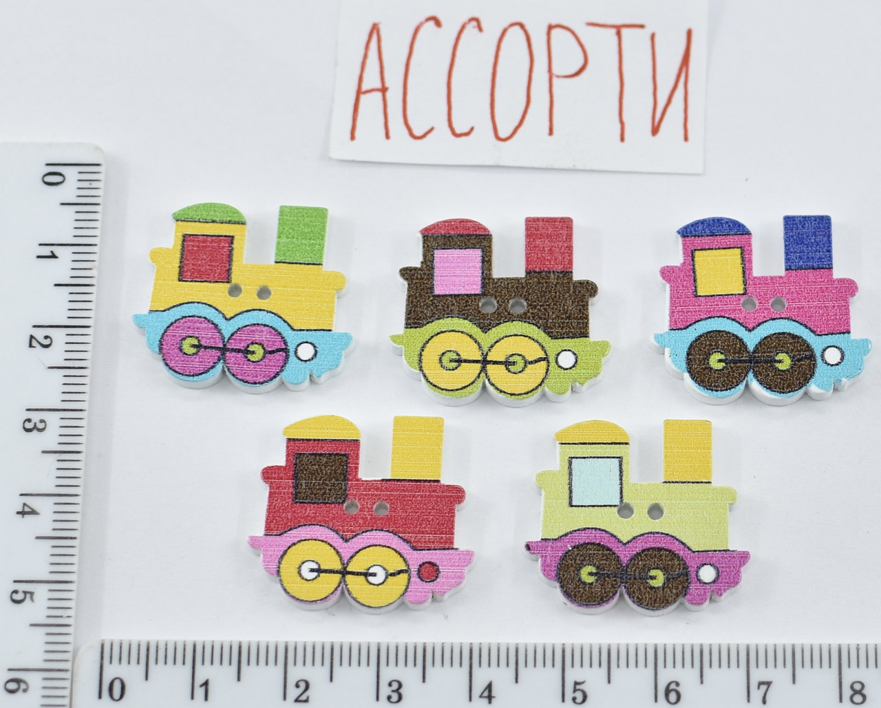 Гудзик дерево малюнок 2отв ф = 26мм асорті