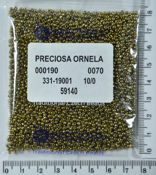 Бісер PRECIOSA №10 / 0 металік №59140 пакет 50 грам