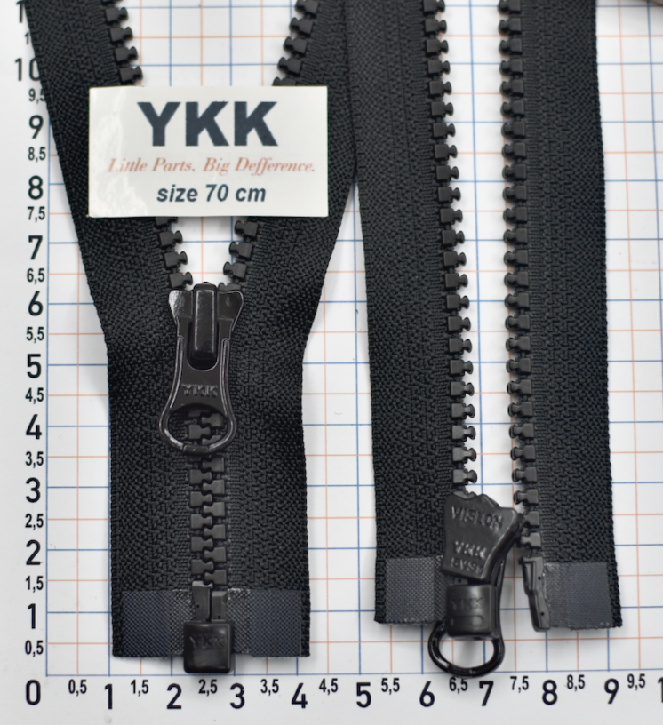 Блискавка трактор № 5 YKK Японія разьемна 70см  чорний (1)