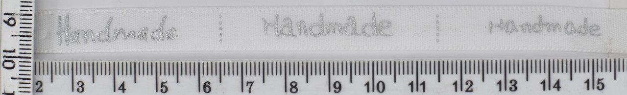 Стрічка атласна шир = 1см HAND MADE біла