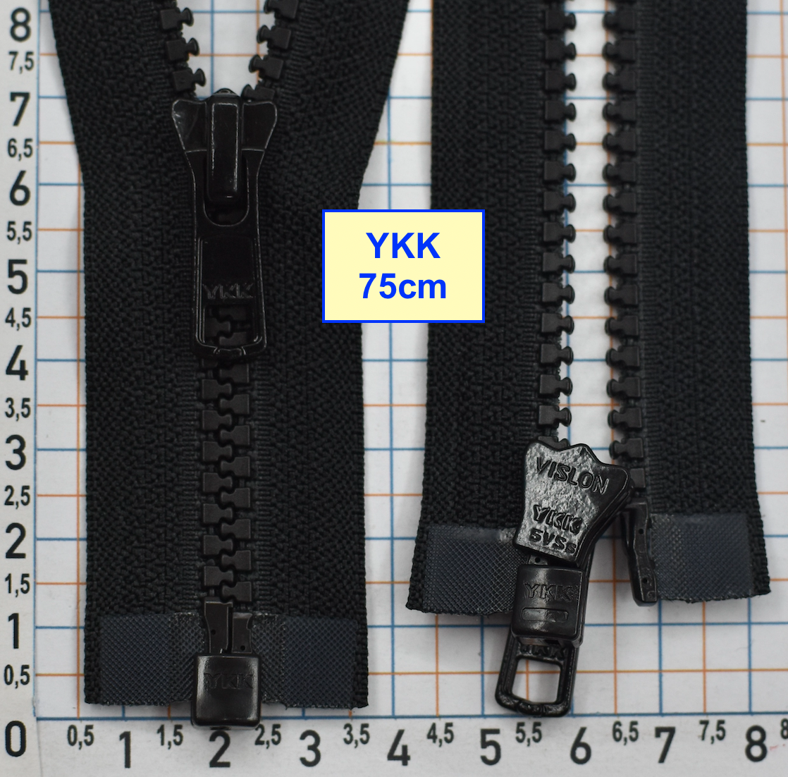 Блискавка трактор №5 YKK Японія 75см чорний (1)