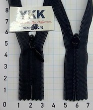 Блискавка 10см №2 YKK Японія потайна нейлон CHC-26-DA-E-BP12 чорна 