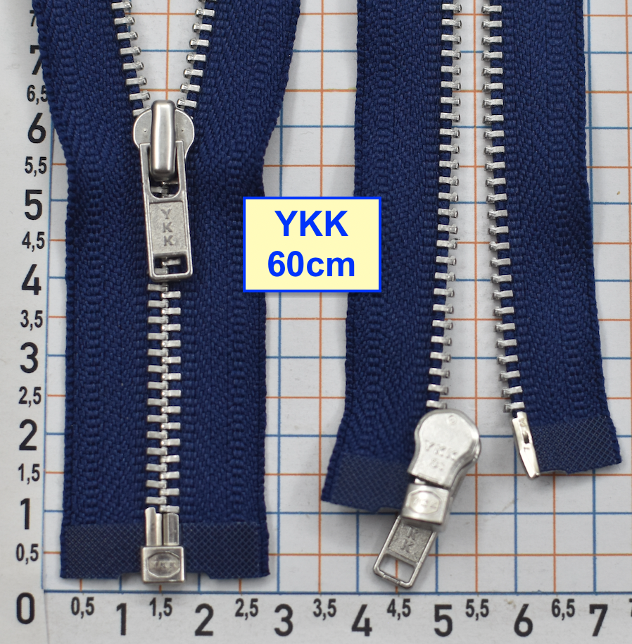 Блискавка 60см метал алюм №3 YKK Японія  темно фіолеов індіго (315)