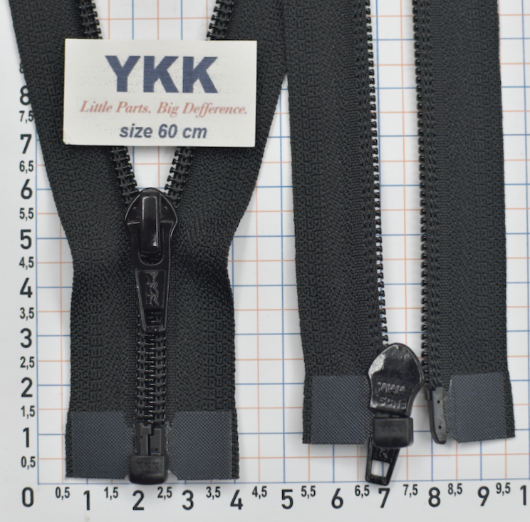 Блискавка спіраль № 5 YKK Японія разьемна 60см чорна