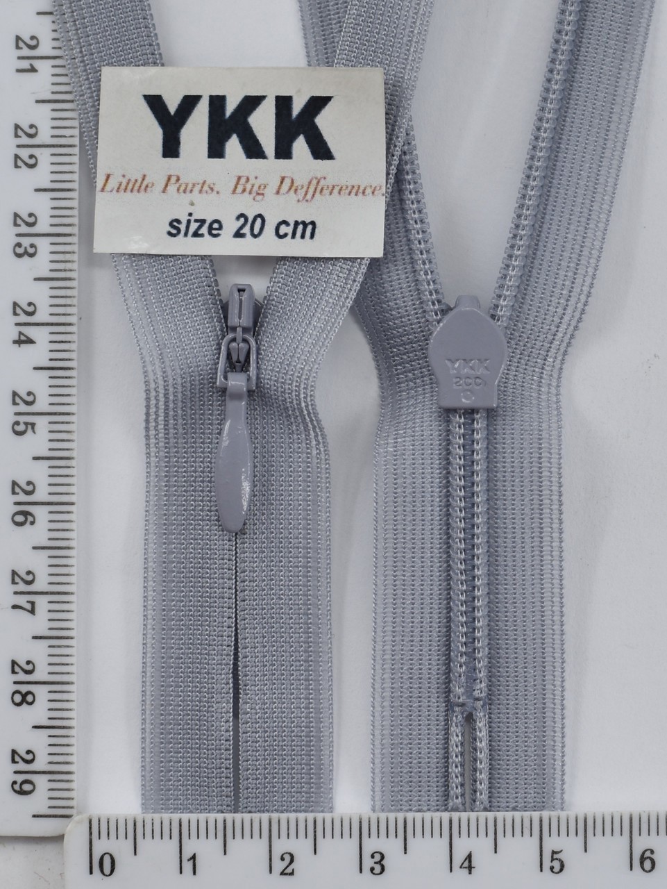 Блискавка спіраль №2 YKK Японія потайна нейлон 20см (361) сірий