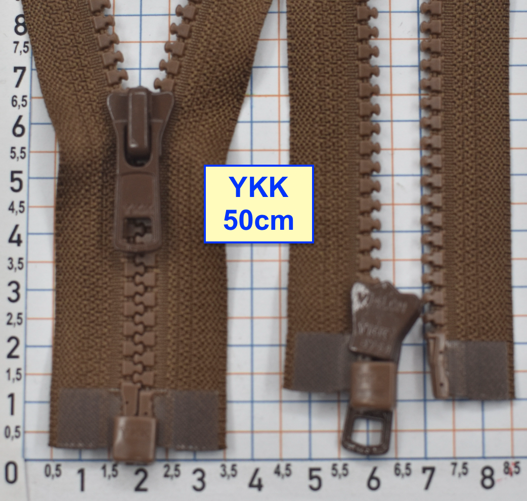 Блискавка трактор № 5 YKK Японія 50см  коричн гірчичн (597)