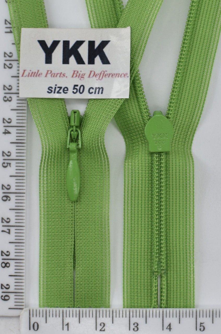 Блискавка спіраль №2 YKK Японія потайна нейлон 50см (047) нас зел