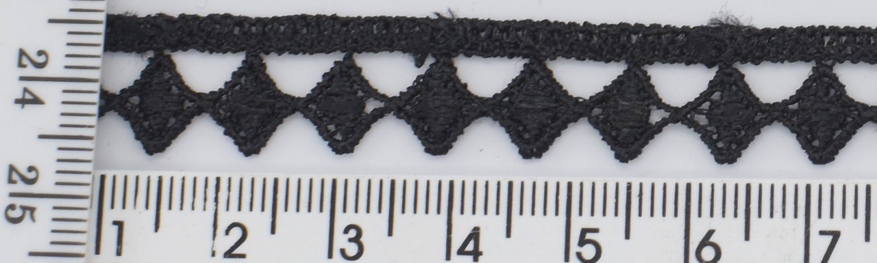 Гіпюр мереживо п  е шир 1,4см ромб чорний,7м