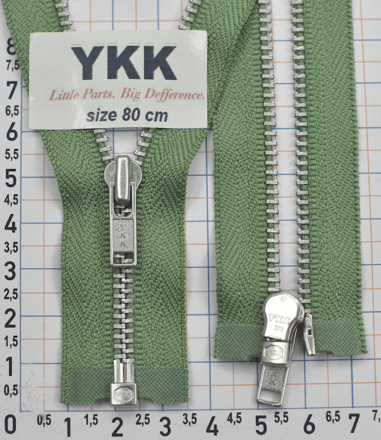 Блискавка 80 метал алюм срібло №3 YKK Японія