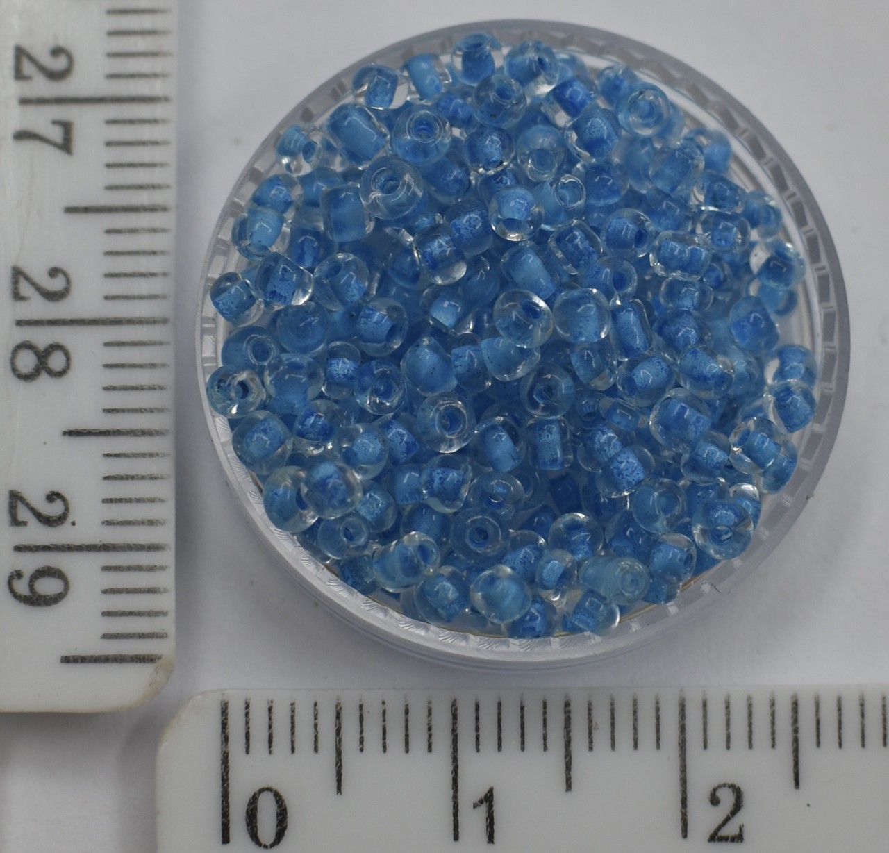 Бісер №12 однотонний 450гр прозоро синій