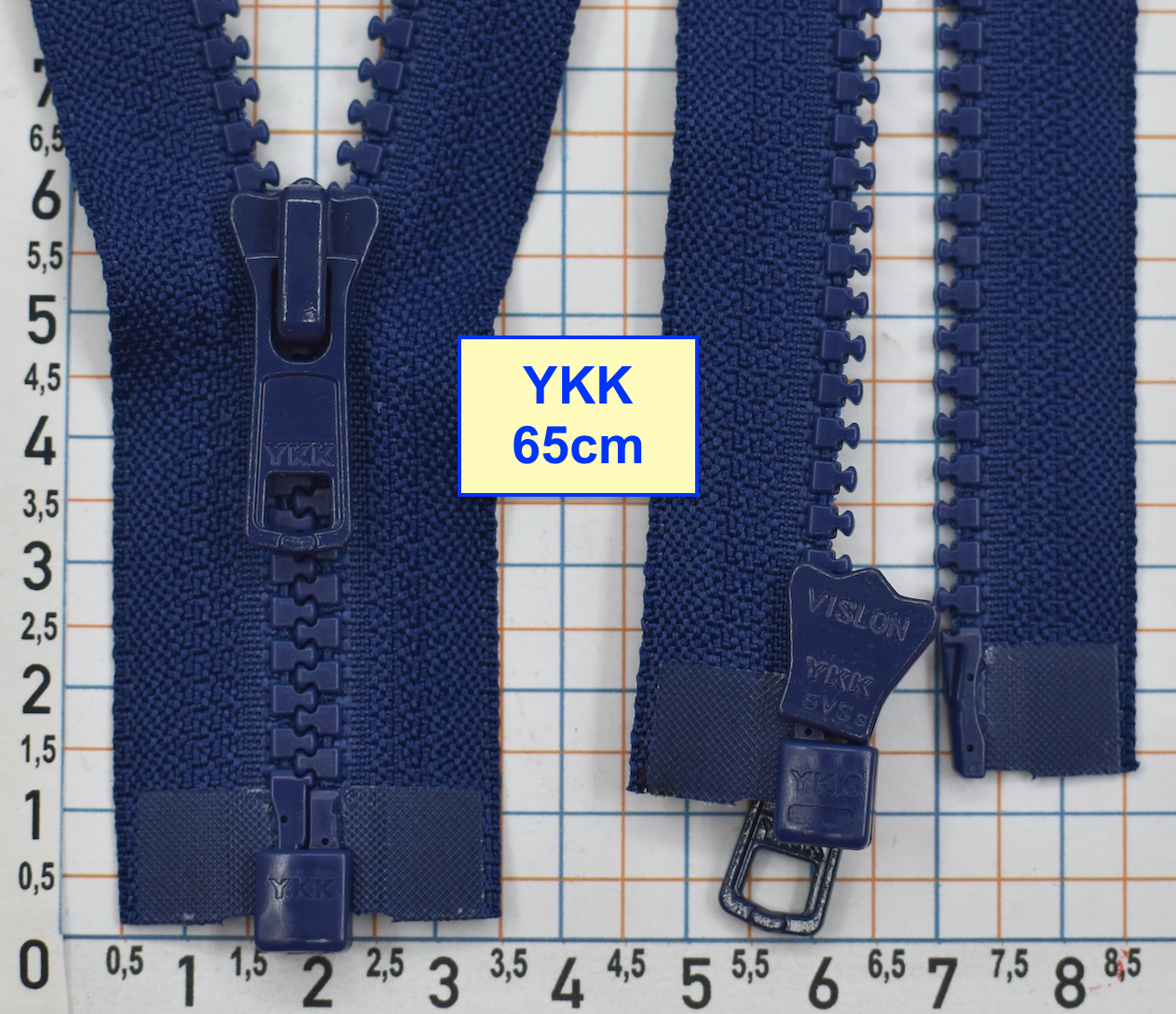 Блискавка трактор № 5 YKK Японія 65см  темно волошково індігов (317)