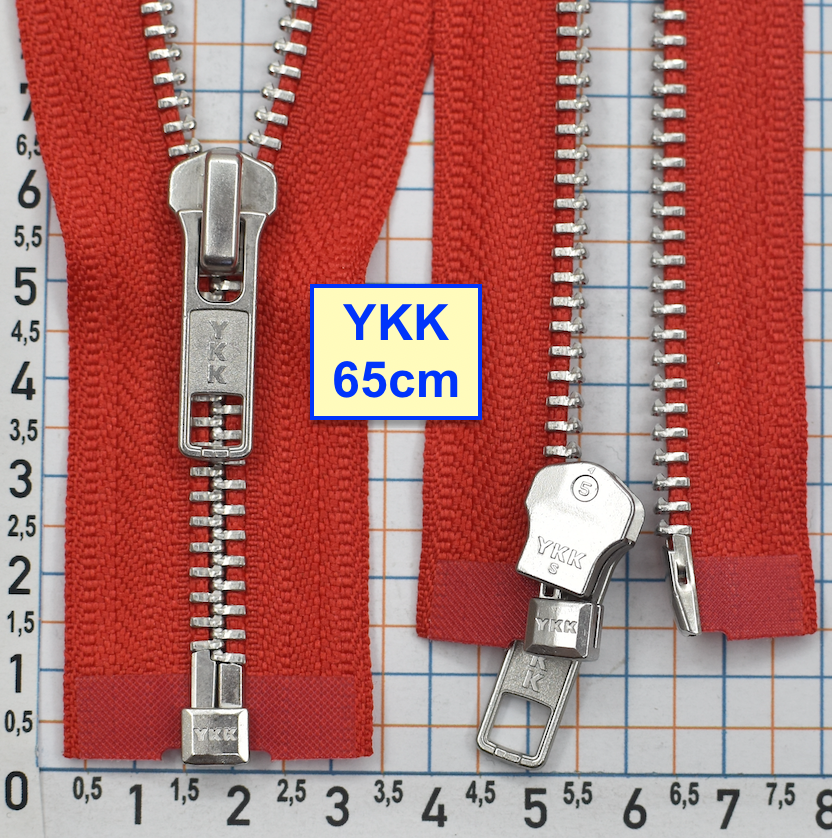 Блискавка 65см метал алюм № 5 YKK Японія  червон (134)