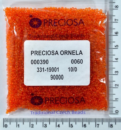 Бісер PRECIOSA №10 / 0 прозорого №90000 пакет 50 грам