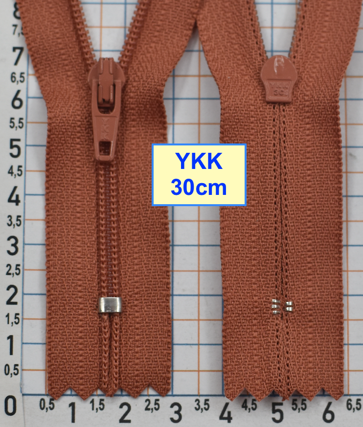 Блискавка 30см спіральна №3 YKK Японія св цеглово бордов (1037)